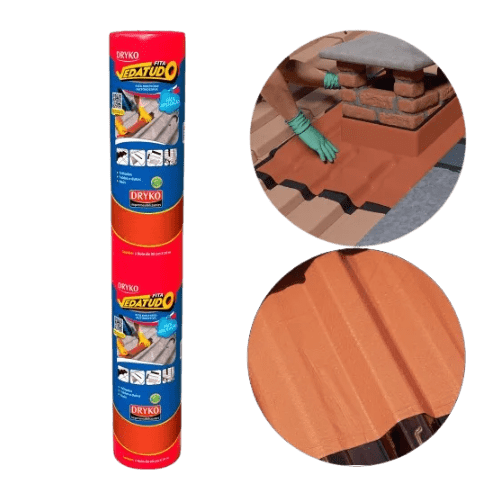 Fita manta asf�ltica telhado terracota auto adesiva 90 cm x 10 m