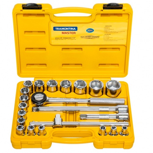 Jogo de soquete sextavado de 8 a 32 mm encaixe de 1/2