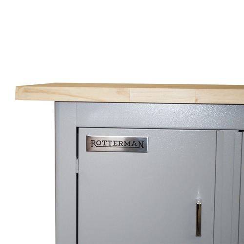 Bancada fechada com 4 portas tampo de madeira - SPEED