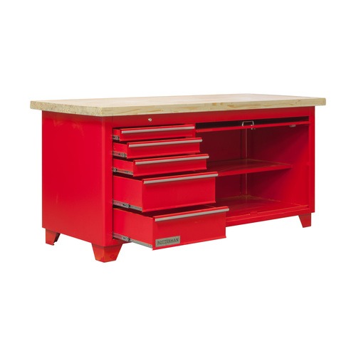 Bancada fechada com 5 gavetas e 1 porta retr�til - RLL-217A