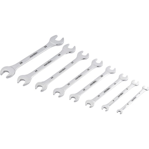 Jogo de chaves fixa 6 a 22 mm a�o cromo van�dio 8 pe�as 