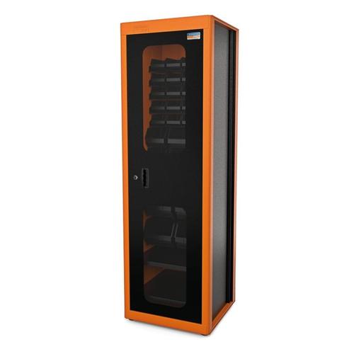 Arm�rio para ferramentas 1 porta com visor + 29 gavetas pl�sticas laranja