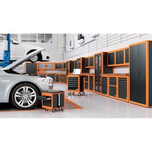 Arm�rio para ferramentas 1 porta com visor + 29 gavetas pl�sticas laranja