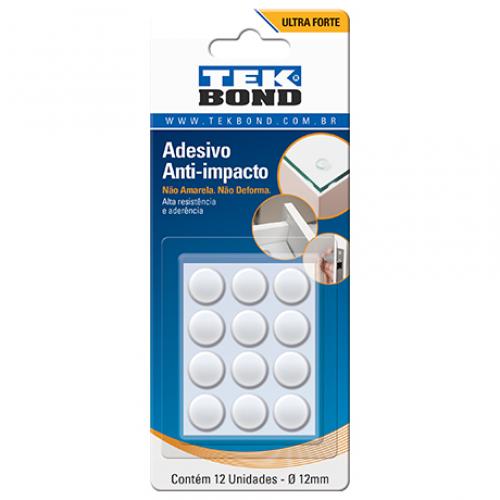 Protetor adesivo anti-impacto redondo 12 mm com 12 unidades