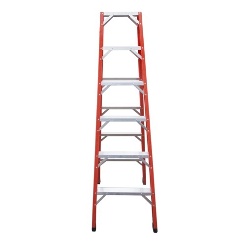 Escada tesoura dupla em fibra de vidro 6 degraus 1,80 m - ESC06180
