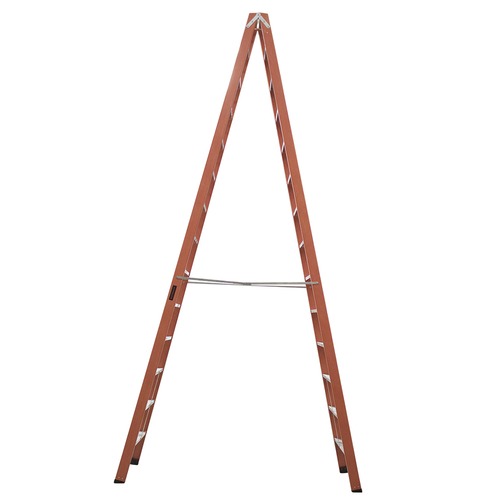 Escada de fibra de vidro 14 degraus 4,2 m modelo americana dupla - ESC14420