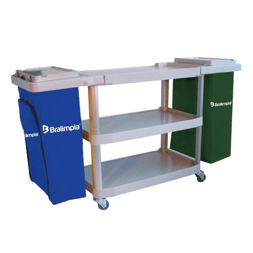 Carro funcional extra com 2 bolsas azul e verde - CEAZVD