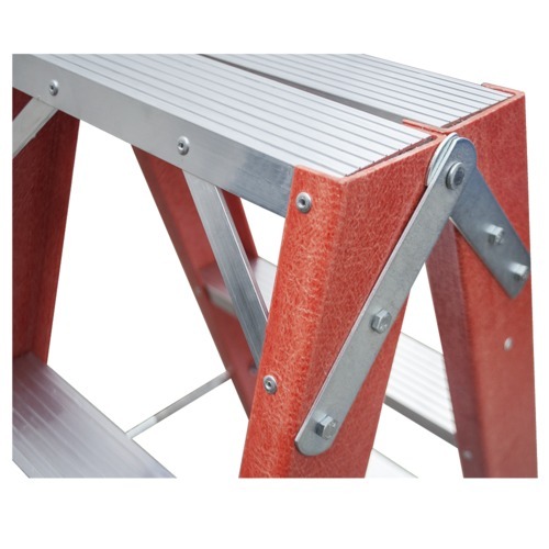 Escada tesoura dupla em fibra de vidro 10 degraus 3 m - ESC10300