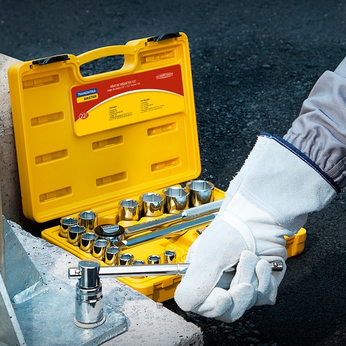 Jogo de soquete estriado de 8 a 32 mm encaixe 1/2