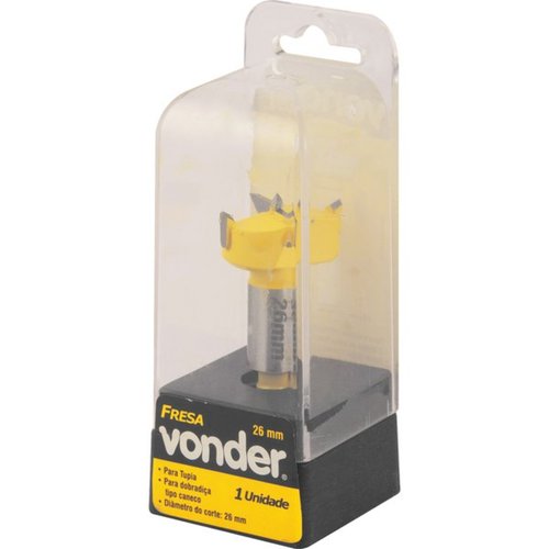 Fresa para dobradi�a tipo caneco com dentes de v�dea 26 mm