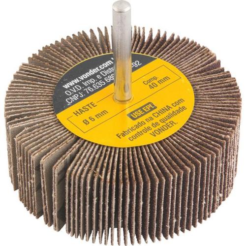 Roda de lixa 80 mm x 30 mm com haste gr�o 80