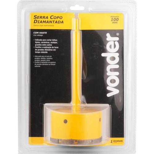 Serra copo diamantada 100 mm com haste Serra copo diamantada 100 mm com haste