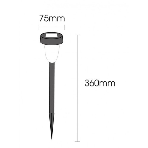 Luminária solar em abs para jardim led branco 6000k Luminária solar em abs para jardim led branco 6000k