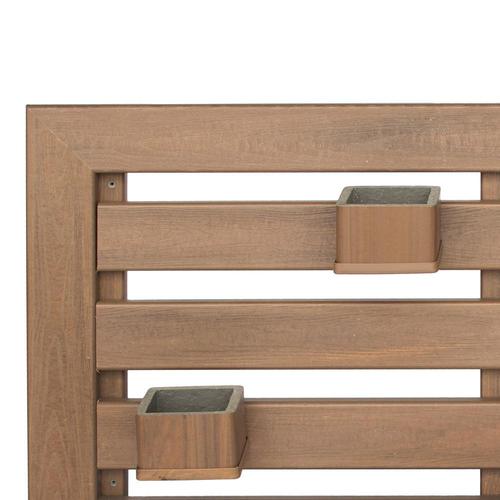 Floreira horizontal em madeira plástica 600 x 1200 mm ipê Floreira horizontal em madeira plástica 600 x 1200 mm ipê