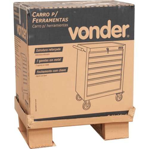 Carro para ferramentas fechado 7 gavetas amarelo e preto