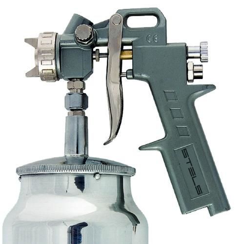 Pistola de pintura tipo suc��o com 3 bicos e caneca em alum�nio