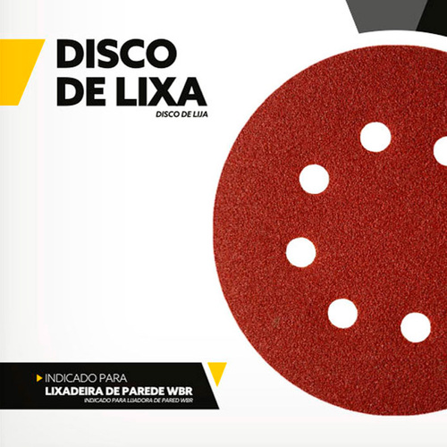 Disco de lixa 180 mm para lixadeira de parede com 10 unidades