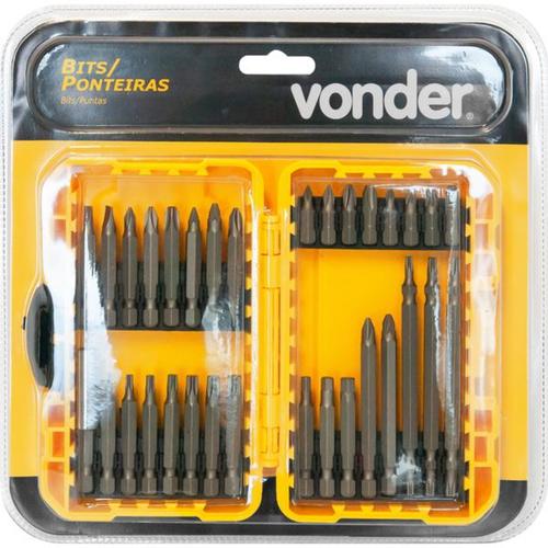 Jogo de bits e ponteiras com 32 pe�as encaixe sextavado 1/4