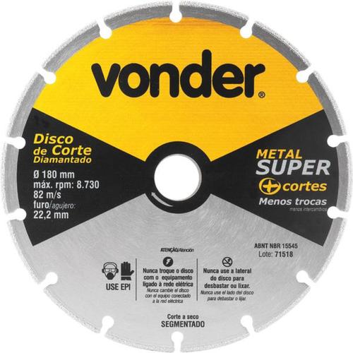 Disco diamantado segmentado 180 mm para metais - Metal Super