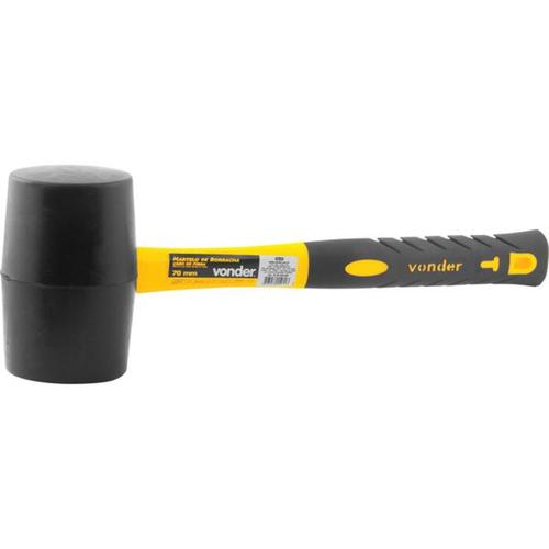 Martelo de borracha 70 mm com cabo de fibra