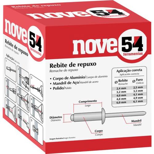 Rebite de repuxo 6,2 x 25  mm com 500 pe�as