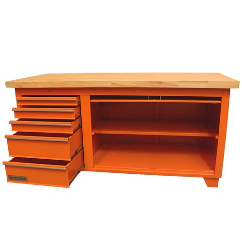 Bancada fechada com 5 gavetas e 1 porta retr�til - RLL-217AL