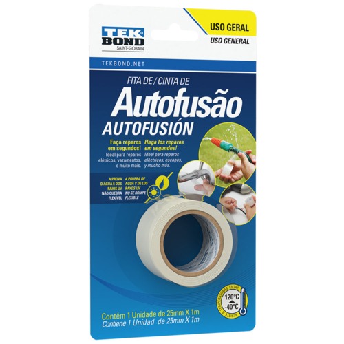Fita adesiva auto fus�o de 25 mm x 1 metro