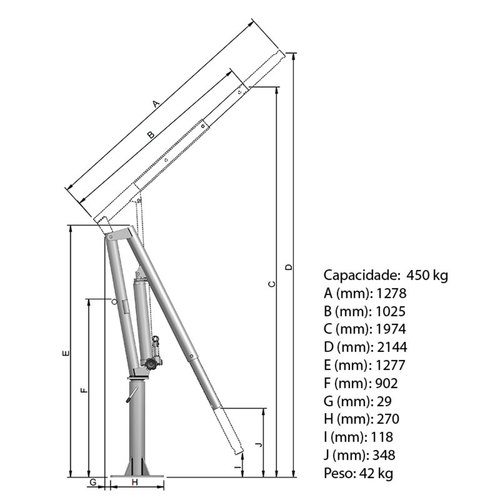 Guincho girat�rio para caminhonete capacidade de 450 kg - GCN450