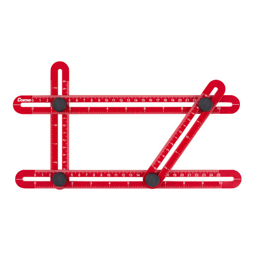 Esquadro pl�stico ajust�vel com 4 r�guas - 61878 