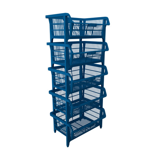 Cesto expositor 570 x 280 x 420 mm azul 5 pe�as - Pr�tico