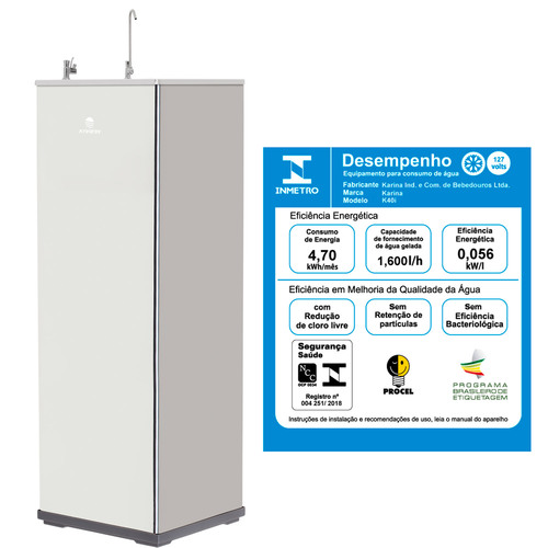 Bebedouro purificador de coluna de press�o a�o inox - K40i  110V
