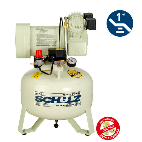 Compressor de ar odontológico 6 pés 30 litros 1 hp - MSV6/30 110V Compressor de ar odontológico 6 pés 30 litros 1 hp - MSV6/30 110V