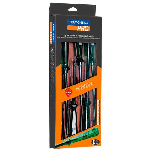 Jogo de chave fenda e phillips isolada com 6 pe�as - Easy Grip