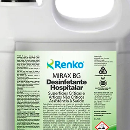 Desinfetante hospitalar concentrado 5 litros - MIRAX BG Desinfetante hospitalar concentrado 5 litros - MIRAX BG