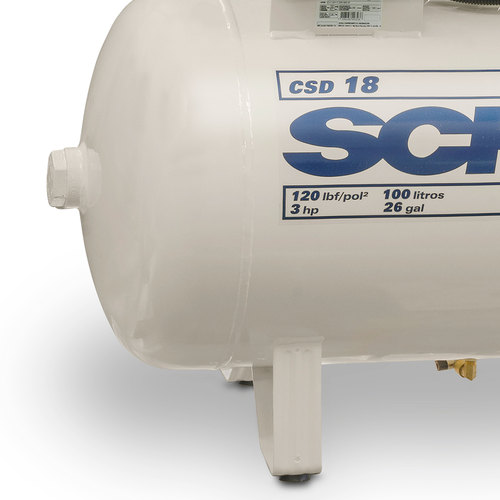 Compressor de ar odontol�gico 18 p�s 100 litros 2 x 1,5 hp - CSD18/100  220V