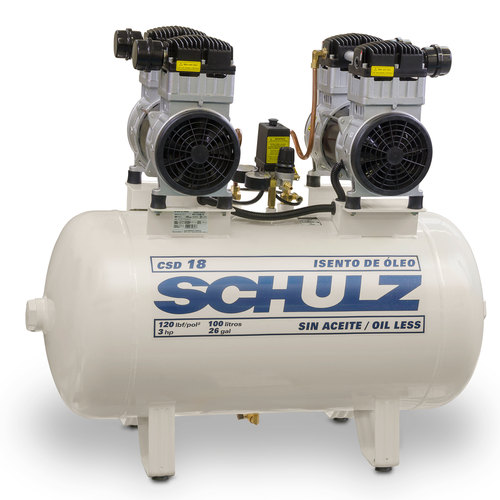 Compressor de ar odontol�gico 18 p�s 100 litros 2 x 1,5 hp - CSD18/100  220V
