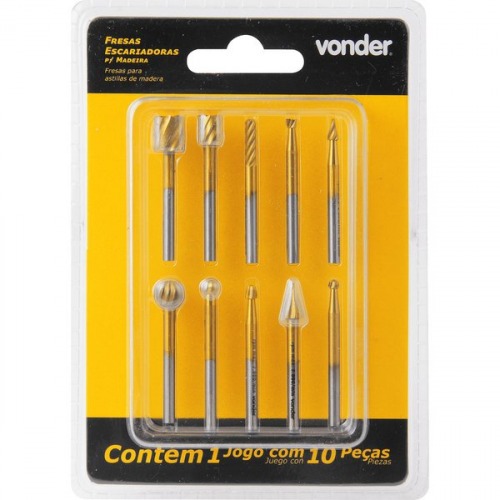 Jogo de fresas escariadoras com 10 pe�as