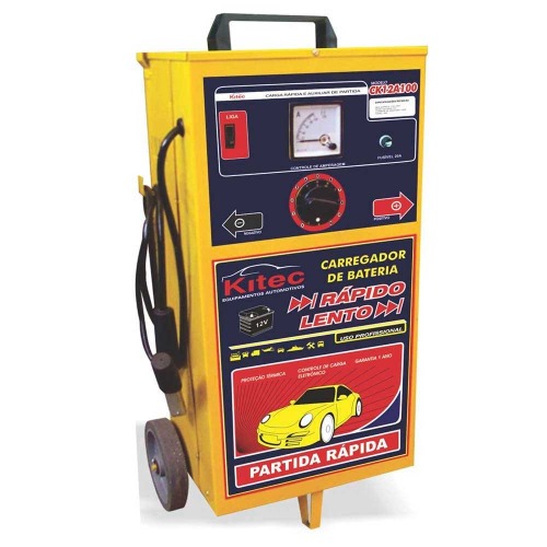 Carregador de bateria 12V r�pido e lento com auxiliar de partida - CK12A100  110V/220V