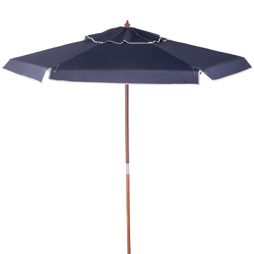 Ombrelone com arma��o em madeira 2,4 m azul - 240602