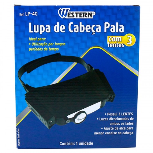 Lupa de cabe�a com 3 lentes de aumento - LP-40