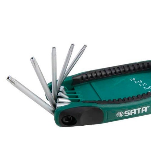 Jogo de chave hexalobular com furo guia tipo canivete T9 a T40 - ST09123SJ