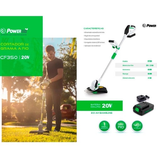 Aparador de grama a bateria 20 volts - CF350 110V/220V Aparador de grama a bateria 20 volts - CF350 110V/220V