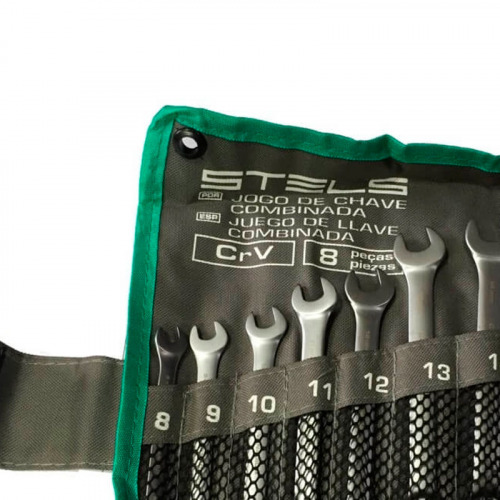 Jogo de chave combinada 8 a 17 mm a�o cromo van�dio 8 pe�as - 1540355