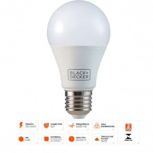 Lâmpada led bulbo 9 watts 803 lúmens branca - BDA6-0800-02 110V/220V Lâmpada led bulbo 9 watts 803 lúmens branca - BDA6-0800-02 110V/220V