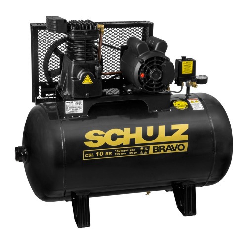 Compressor de ar 10 p�s 100L 2 hp 140 lbs trif�sico CSL 10BR/100 - BRAVO