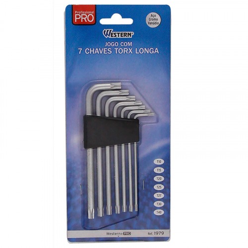 Jogo de chave hexalobular T10 a T40 com 7 peças Jogo de chave hexalobular T10 a T40 com 7 peças