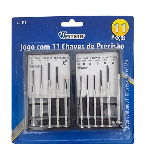 Jogo de chave de precis�o fenda/phillips com 11 pe�as