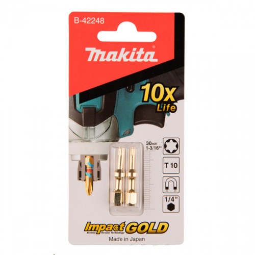 Bits hexalobular de tor��o T10 encaixe 1/4 x 30 mm 2 pe�as - Impact Gold