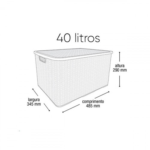 Caixa organizadora com tampa 40 litros - Rattan Caixa organizadora com tampa 40 litros - Rattan