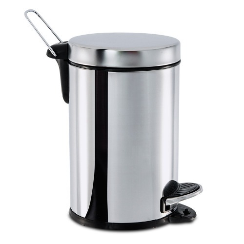 Lixeira inox 3L com pedal e balde 17 x 27 cm Decorline - 3040/201 Lixeira inox 3L com pedal e balde 17 x 27 cm Decorline - 3040/201